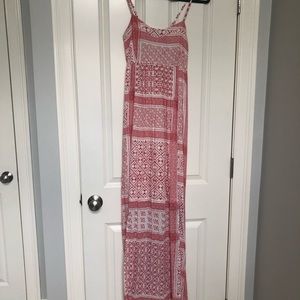 Red/White Pattern Maternity Maxi Dress Size S